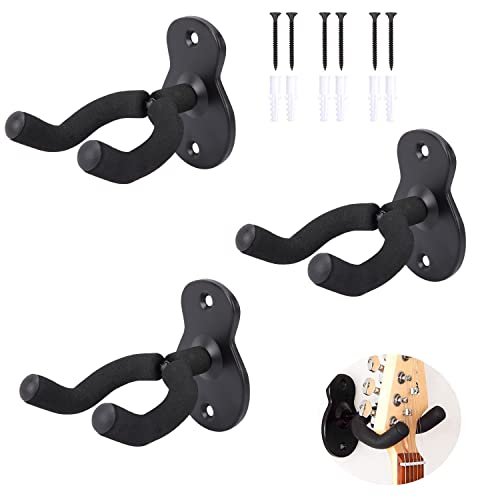 Norhogo 3 Stück Gitarren-Wandhalterung, Gitarrenhalterung mit schützendem Schwamm, für Die Wand für Akustikgitarre, klassische Gitarre, E-Gitarre, Bass, Ukulele, Kommt mit zwei Paddeln Norhogo 3 Stück Gitarren-Wandhalterung, Gitarrenhalterung mit schützendem Schwamm, für Die Wand für Akustikgitarre, klassische Gitarre, E-Gitarre, Bass, Ukulele, Kommt mit zwei Paddeln von Norhogo