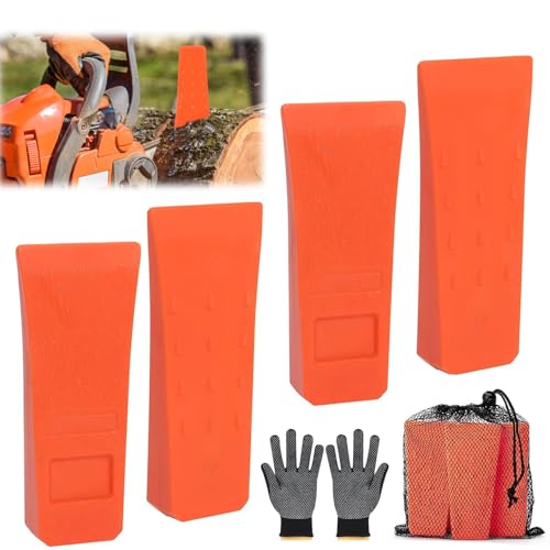 Norhogo 4 Stück 6“ Kettensägen-Fällkeile mit Spikes, Holzspaltkeil mit Tasche und Handschuhen, ABS Holzspaltkeile für Holzeinschlag und kontrolliertes Fällen von Bäumen Norhogo 4 Stück 6“ Kettensägen-Fällkeile mit Spikes, Holzspaltkeil mit Tasche und Handschuhen, ABS Holzspaltkeile für Holzeinschlag und kontrolliertes Fällen von Bäumen von Norhogo