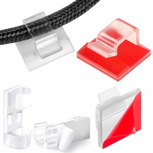 Norhogo 60 Stk Mini transparent Kabel Clips mit Klebebändern klein Kabelhalter Selbstklebend, Kabelclips Hochviskose Kabelklemmen Schreibtisch Organizer Kommt mit 10 selbstklebenden Drahtklammern Norhogo 60 Stk Mini transparent Kabel Clips mit Klebebändern klein Kabelhalter Selbstklebend, Kabelclips Hochviskose Kabelklemmen Schreibtisch Organizer Kommt mit 10 selbstklebenden Drahtklammern von Norhogo