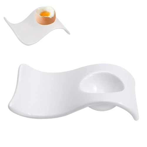 Norhogo 1 Stück Eierbecher Porzellan Eierständer Eierschale, Keramik Eierbecher Eierhalter Weiß Porzellan Eierständer Eier Frühstück Becher Tasse Geschenk für Kinder Tischdeko, weiß von Norhogo