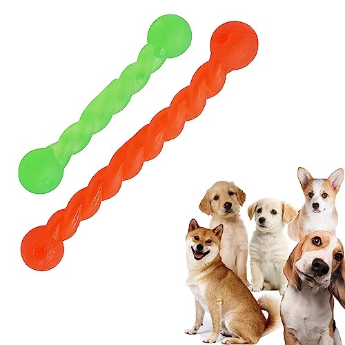 Norhogo Hundespielzeug für Zähne, Gummi Spirale Kauknochen Ungiftig, 2 Pieces Gummispirale Kauknochen, für große kleine Hunde, reinigt die Zähne und massiert das Zahnfleisch (Red/Green) von Norhogo