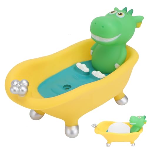 Norhogo Niedlicher Dinosaurier Seifenschale Badewanne Seifenablage Seifenbehälter Seifenkiste Halter Abtropfen Seife Organizer Seife Saver Tablett Schwamm Aufbewahrungskoffer für Badezimmer Küche WC von Norhogo