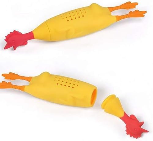 Norhogo Schreiendes Huhn Gewürzbeutel, Silikon-Hühner-Henne Silikoninfuser für Kräuter, Küchen Gadgets Gewürzbehälter Gewürzbeutel, für Kräuter Tee Gewürzbehälter Gewürzbehälter, Gelb von Norhogo