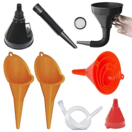 Norhogo 8 Stück Trichtersatz, Einfülltrichter Set, rechtwinkliges flexibles Kunststoff Trichter Set, mit Schlauch & Sieb für den Ölwechsel | Trichter Set für KFZ, Auto, Werkstatt & Haushalt Norhogo 8 Stück Trichtersatz, Einfülltrichter Set, rechtwinkliges flexibles Kunststoff Trichter Set, mit Schlauch & Sieb für den Ölwechsel | Trichter Set für KFZ, Auto, Werkstatt & Haushalt von Norhogo