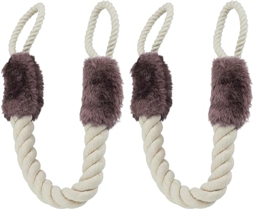 Norhogo Türkordel Klemmschutz Türstopper Klinke Baumwolle Türkordel Klemmschutz 2 Stück zum Haustier und Kinder Fingerschutz, Stoff Türseil, 60 cm, Braun von Norhogo