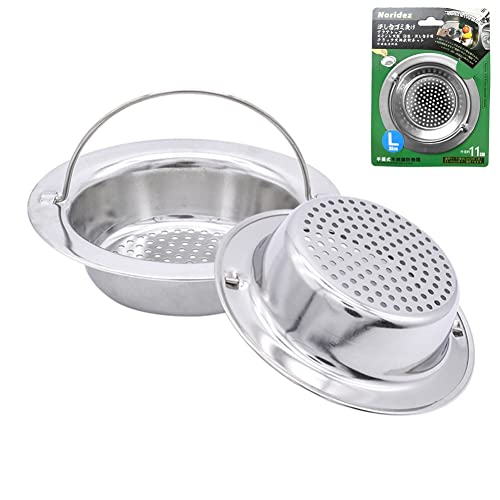 Noridez 2 Stück Upgrade Küchenspüle Sieb mit Griff, Premium Edelstahl Spüle Müllentsorgung Stopper Mesh Korb, Edelstahl Küchenspüle Korb Sieb, breiter Rand 11 cm Durchmesser groß von Noridez