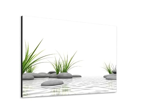 NORILIVING Muster Duschrückwand Fliesenersatz Dusche 20x29 cm Motiv Zen Steine Gras | Duschwand ohne Bohren 2 teilig | Aluverbundplatte 3 mm von Noriliving
