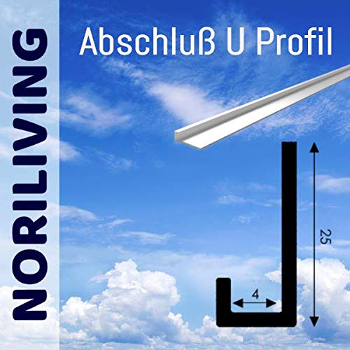 Noriliving Aluminium Profil Set für 3mm Aluverbund Duschrückwand (Silber matt) (Abschluss Profil, 150cm Länge) von Noriliving