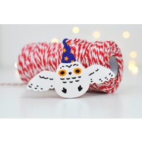 Wichtel Schneeeule Holz Ornament Weihnachtsdekoration von Noristudio