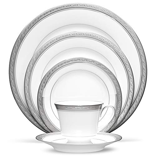 Noritake Crestwood Platin – 5-teiliges Gedeck in Weiß Noritake Crestwood Platin – 5-teiliges Gedeck in Weiß von Noritake