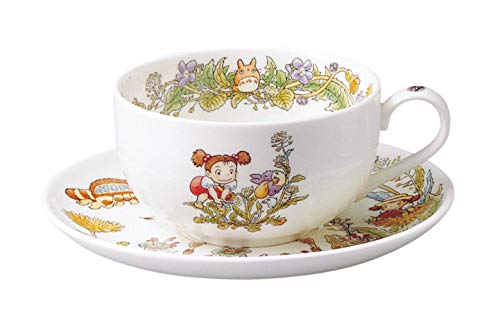 Noritake T97285A/4660-2 My Neighbor Totoro Milch-Teetasse und Untertasse, 325 ml, mikrowellengeeignet, 1 Gast, Knochenporzellan von Noritake