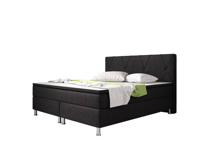 Boxspringbett Boston 180x200 Webstoff Schwarz von Norma24