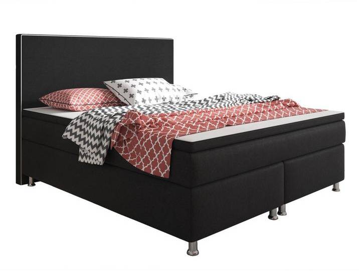 Boxspringbett King Size 180x200 cm Webstoff Schwarz Boxspringbett King Size 180x200 cm Webstoff Schwarz von Norma24