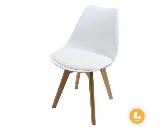 Esszimmerstuhl mit Rückenlehne Designstuhl 4er Set weiß Esszimmerstuhl mit Rückenlehne Designstuhl 4er Set weiß von Norma24