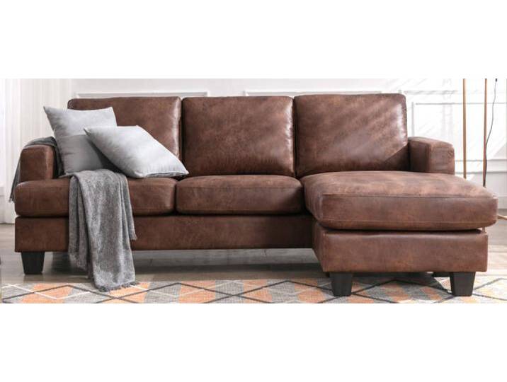 Happy Home Ecksofa in Vintage Optik dunkelbraun von Norma24
