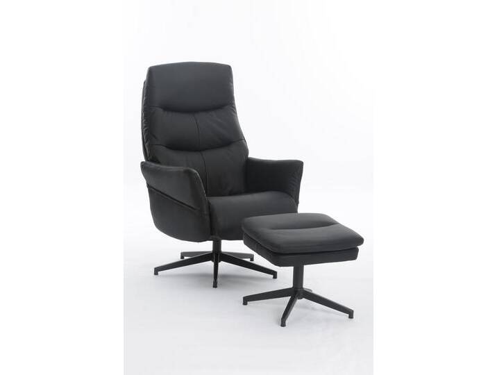 Happy Home gepolsteter Relaxsessel mit Hocker HWP62-DGR dunkelgrau von Norma24