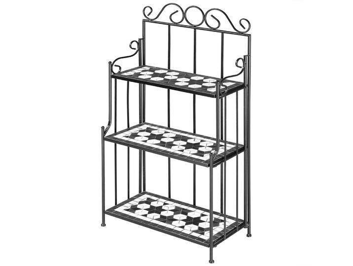 Metallregal/Mosaikregal mit 3 Böden - ca. 58 x 30 x 115 cm - Mattschwarz von Norma24