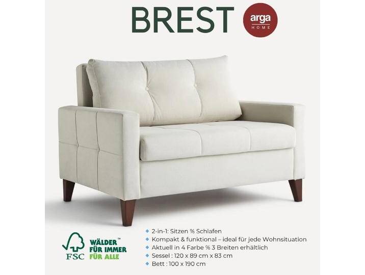 Moderner Bettsessel BREST mit integrierter Bettfunktion L, ca. 89 x 120 x 83 cm Moderner Bettsessel BREST mit integrierter Bettfunktion L, ca. 89 x 120 x 83 cm von Norma24