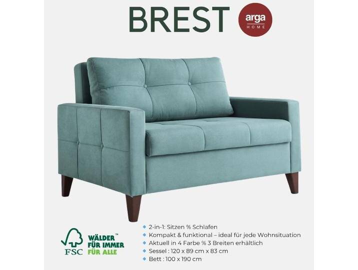 Moderner Bettsessel BREST mit integrierter Bettfunktion L, ca. 89 x 120 x 83 cm Moderner Bettsessel BREST mit integrierter Bettfunktion L, ca. 89 x 120 x 83 cm von Norma24
