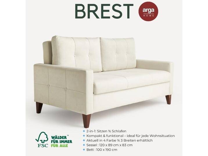 Moderner Bettsessel BREST mit integrierter Bettfunktion XL, ca. 89 x 160 x 83 cm Moderner Bettsessel BREST mit integrierter Bettfunktion XL, ca. 89 x 160 x 83 cm von Norma24