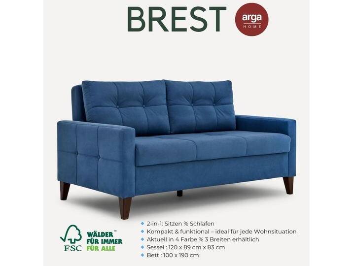 Moderner Bettsessel BREST mit integrierter Bettfunktion XL, ca. 89 x 160 x 83 cm Moderner Bettsessel BREST mit integrierter Bettfunktion XL, ca. 89 x 160 x 83 cm von Norma24