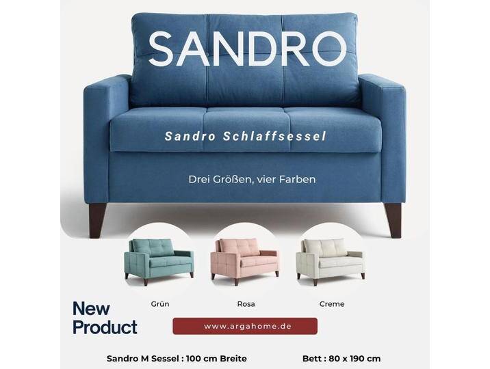 Moderner Bettsessel SANDRO mit integrierter Bettfunktion M, ca. 89 x 100 x 83 cm von Norma24