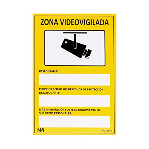 Normaluz RD30042 Schild Videoüberwachung PVC Glasspack 0,7 mm 21 x 30 cm, gelb von Normaluz