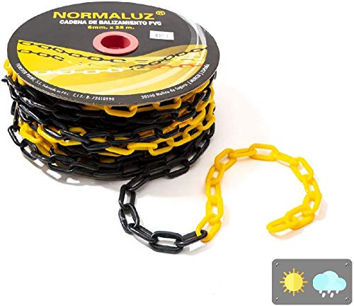 Normaluz RD80740 Kunststoffkette, 6 mm, schwarz, gelb, 25 m, 25 m von Normaluz