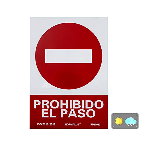 Normaluz RD40017 – Verbotenes Schild El Paso PVC Glasspack 0,7 mm 21 x 30 cm von Normaluz