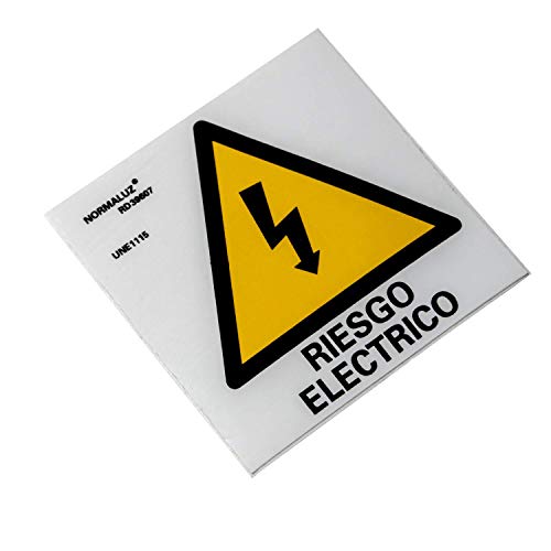 Normaluz RD39607 - Aufkleber, 10 Stück, Elektrorisiko, Vinyl-Aufkleber, Gelb, 5 x 5 cm von Normaluz