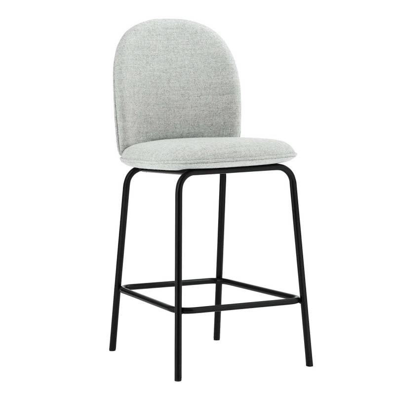 Normann Copenhagen - Ace Barstuhl Gestell Stahl 65cm - grau, schwarz/Stoff Synergy LDS08/Gestell Stahl pulverbeschichtet schwarz/BxHxT 45x98,5x50,5cm von Normann Copenhagen