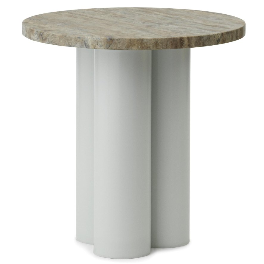 Normann Copenhagen Beistelltisch Tisch ø 40 Cm Travertine Silver Light Green B-Ware von Normann Copenhagen