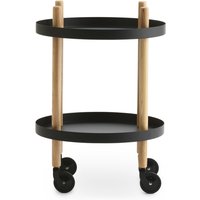 Normann Copenhagen - Block Beistellwagen Ø 45 cm, Esche / schwarz von Normann Copenhagen