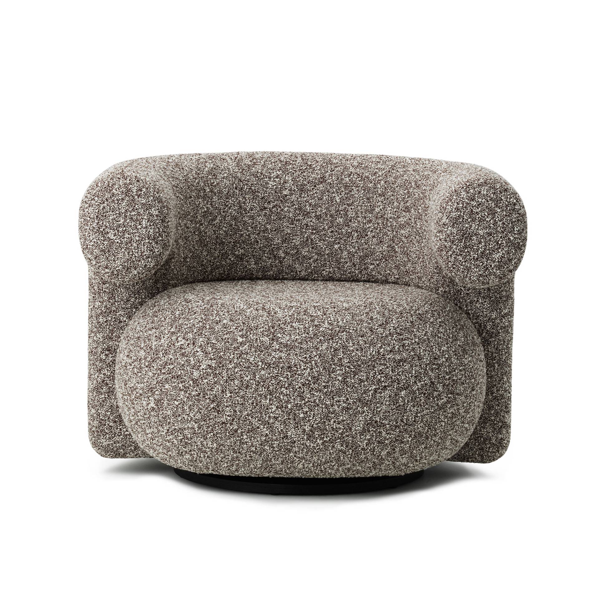 Normann Copenhagen - Burra Lounge Chair/ Drehsessel mit Rückdrehfunktion - braun/Kvadrat Zero 0110 (65% Baumwolle, 20% Polyacryl, 15% Polyester)/BxHxT von Normann Copenhagen