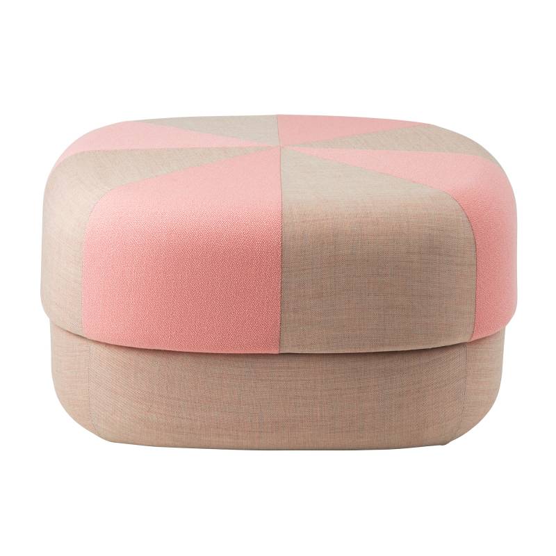 Normann Copenhagen - Circus Duo Pouf L - rose/Stoff Kvadrat Canvas und Kvadrat Vidar/HxØ 35x65cm von Normann Copenhagen