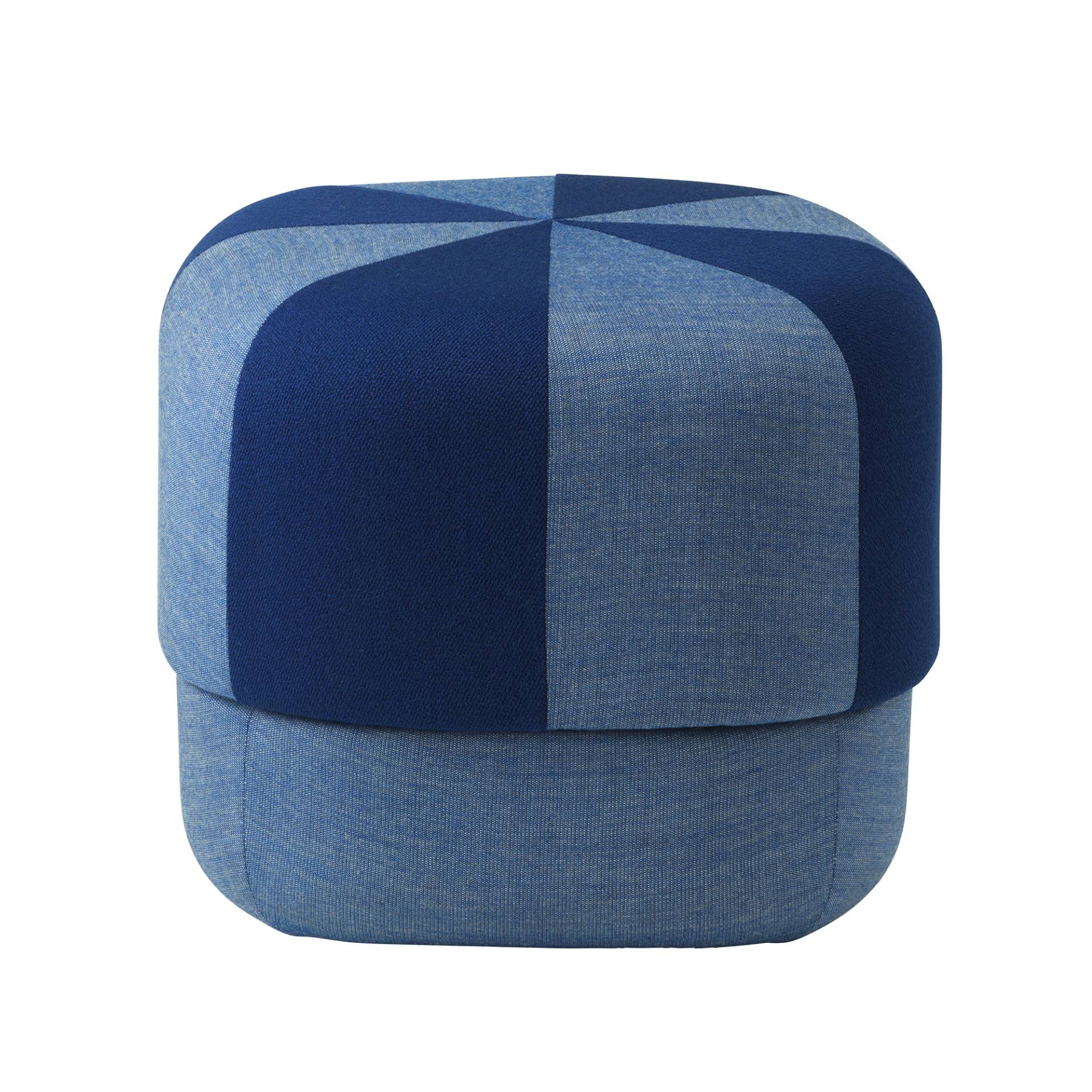 Normann Copenhagen - Circus Duo Pouf S - blau/Stoff Kvadrat Canvas und Kvadrat Vidar/HxØ 40x46cm von Normann Copenhagen