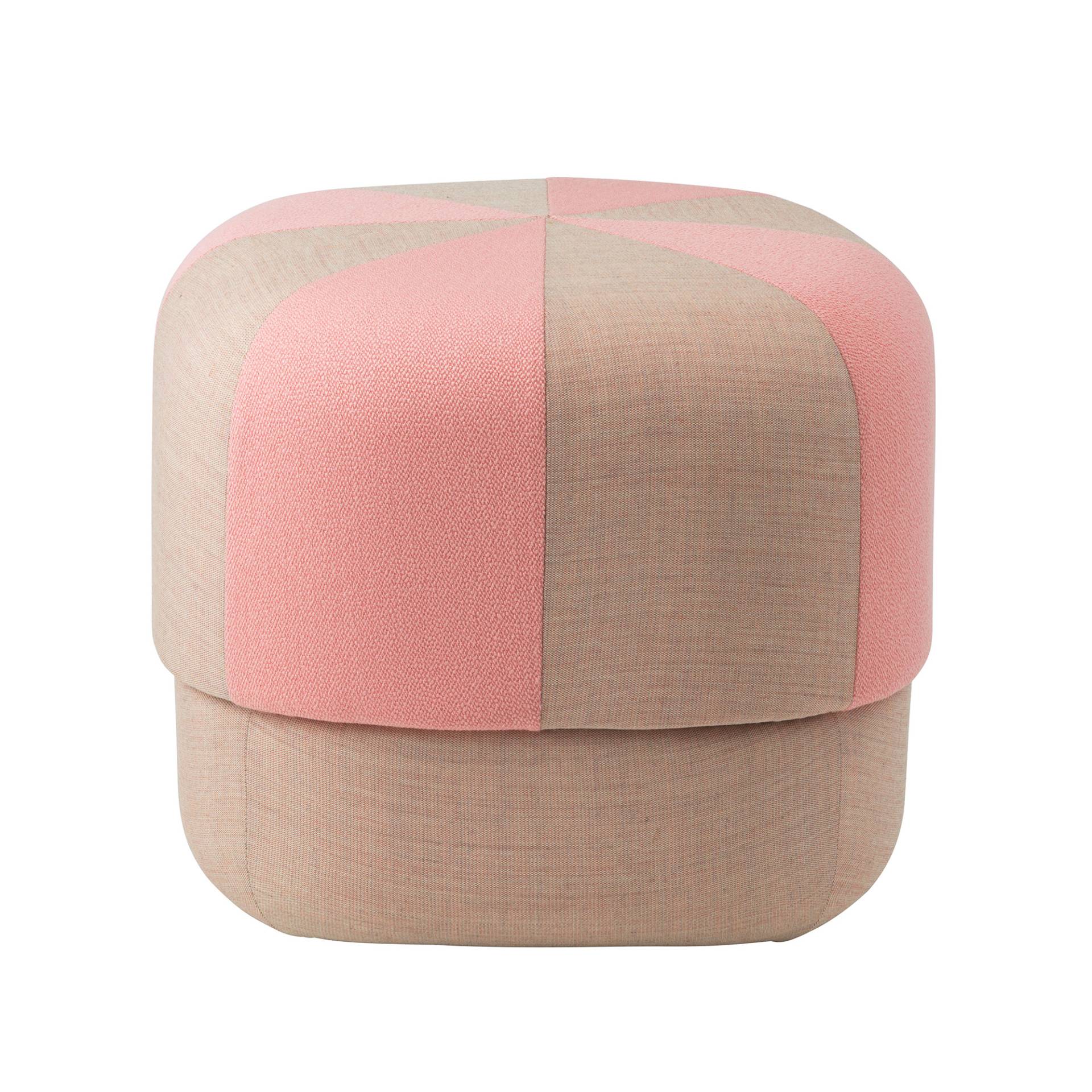 Normann Copenhagen - Circus Duo Pouf S - rose/Stoff Kvadrat Canvas und Kvadrat Vidar/HxØ 40x46cm von Normann Copenhagen