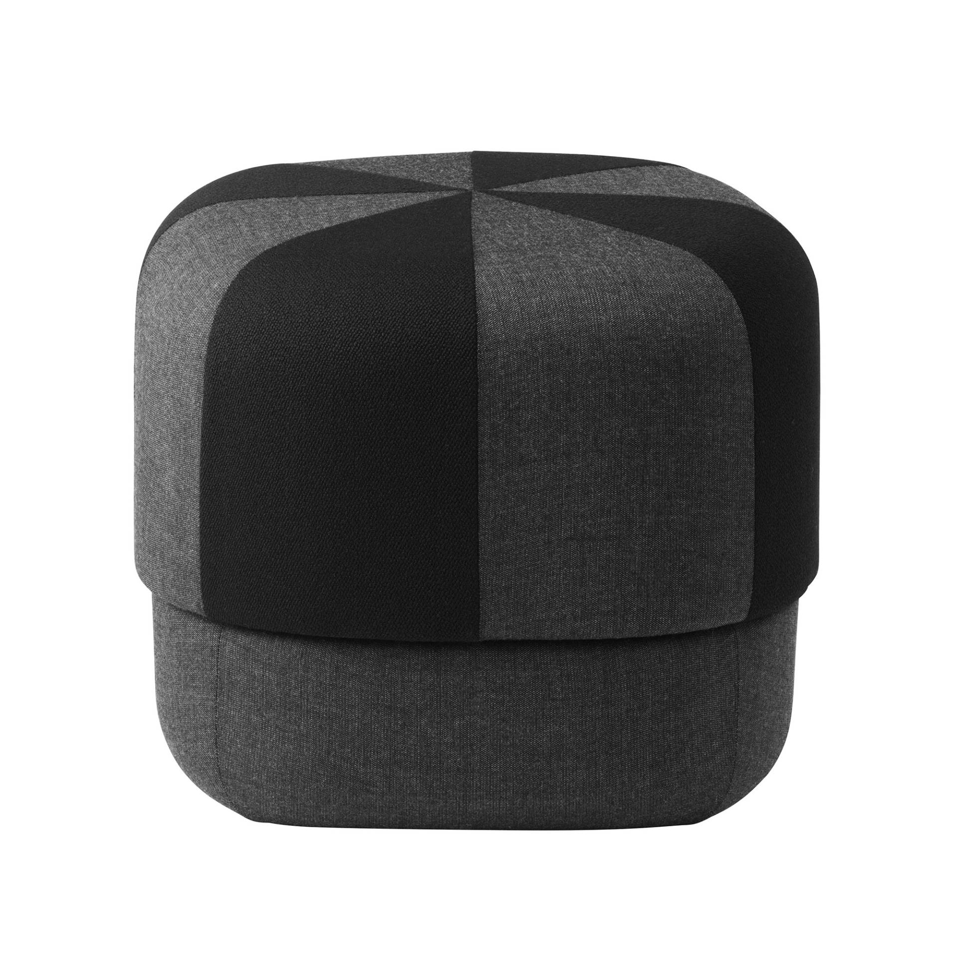 Normann Copenhagen - Circus Duo Pouf S - schwarz/Stoff Kvadrat Canvas und Kvadrat Vidar/HxØ 40x46cm von Normann Copenhagen