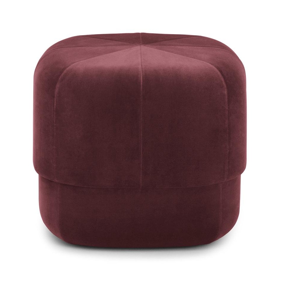 Normann Copenhagen - Circus Pouf Small Hocker - dunkelrot/Velour/Ø x H: 46 x 40cm von Normann Copenhagen