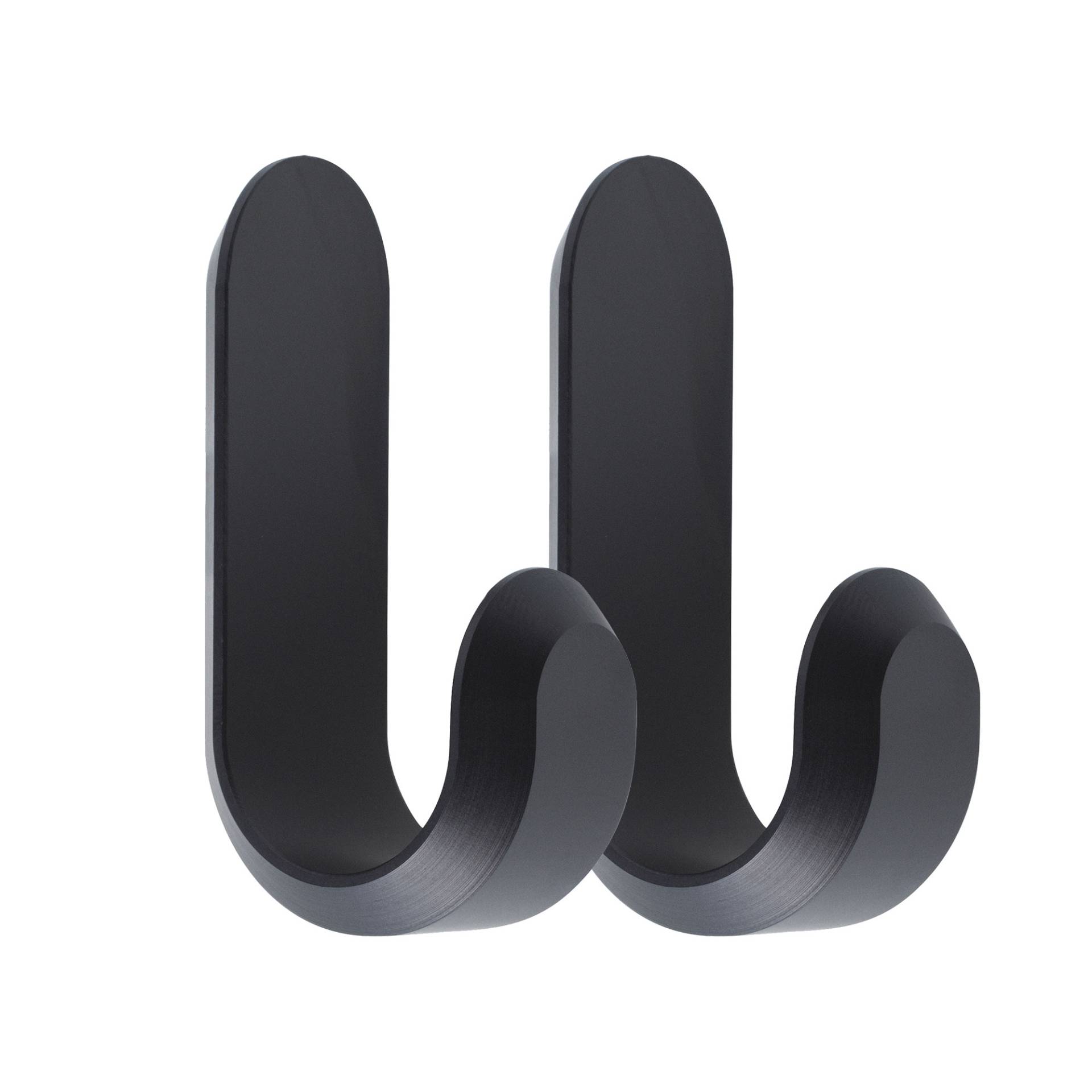 Normann Copenhagen - Curve Mini Haken 2er Set - schwarz/matt/BxHxT 2,1x5,8x3cm/max. 3kg von Normann Copenhagen