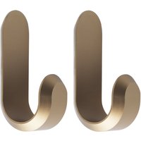 Normann Copenhagen - Curve Wandhaken Mini, matt gold (2er-Set) von Normann Copenhagen