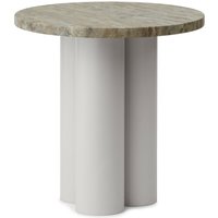 Normann Copenhagen - Dit Beistelltisch Ø 40 cm, travertine silver / sand von Normann Copenhagen