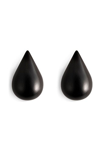 Normann Copenhagen Wandhaken Dropit Hooks Small Holz Schwarz 2 Stück von Normann Copenhagen