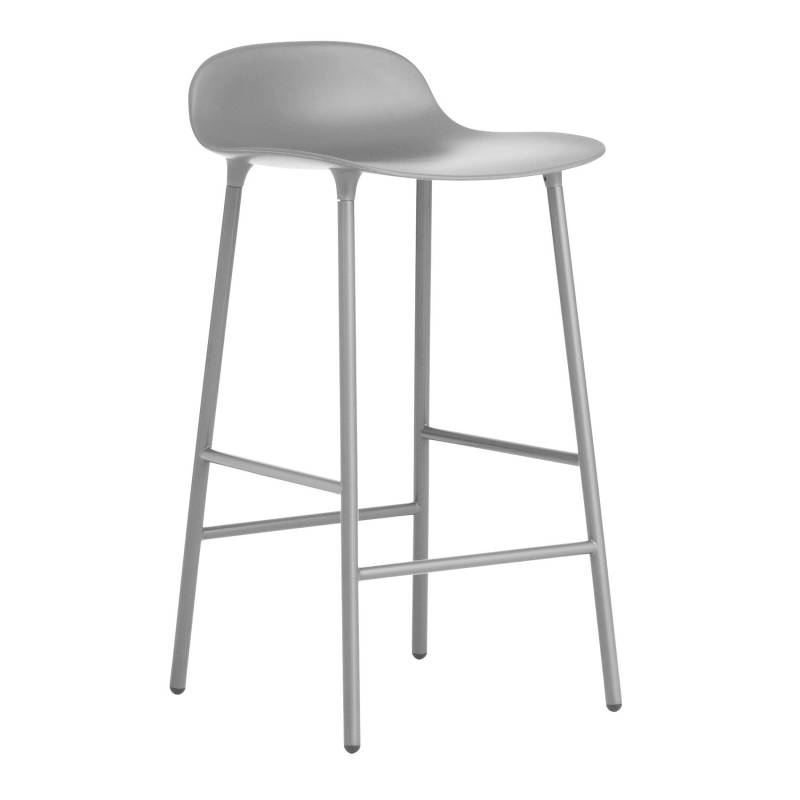 Normann Copenhagen - Form Barhocker Gestell Stahl 65 - grau/Gestell Stahl lackiert/H x B x T: 77 x 43 x42.5cm von Normann Copenhagen