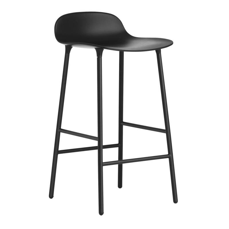 Normann Copenhagen - Form Barhocker Gestell Stahl 65 - schwarz/Gestell Stahl lackiert/H x B x T: 77 x 43 x42.5cm von Normann Copenhagen