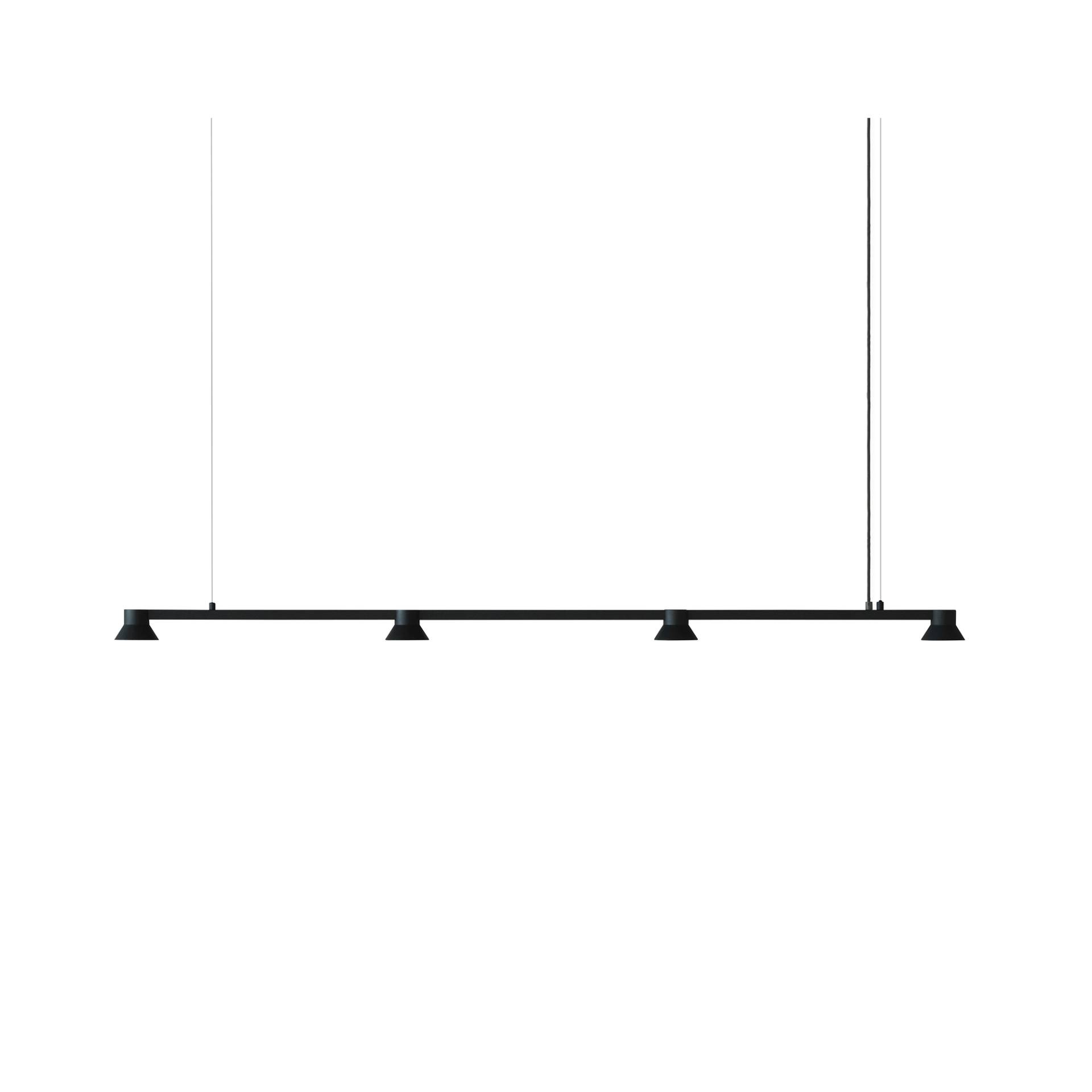 Normann Copenhagen - Hat Linear LED Pendelleuchte L - schwarz/LxBxH 167x6x9cm/4x LED 5W/ 2700K/6500K von Normann Copenhagen