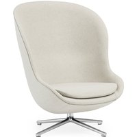 Normann Copenhagen - Hyg Lounge Chair Swivel High, Aluminium / hellgrau (Main Line Flax MLF20) von Normann Copenhagen