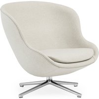 Normann Copenhagen - Hyg Lounge-Sessel mit Drehgestell, Aluminium / hellgrau (Main Line Flax MLF20) von Normann Copenhagen