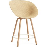 Normann Copenhagen - Mat Barstuhl mit Armlehnen 65 cm, hemp /cream von Normann Copenhagen
