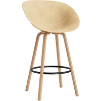 Normann Copenhagen - Mat Barstuhl mit Armlehnen 75 cm, hemp / schwarz von Normann Copenhagen